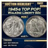 IC 1945-s Walking Liberty Half Dollar TOP POP! 50c