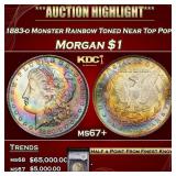 YC 1883-o Morgan Dollar Monster Rainbow Toned Near