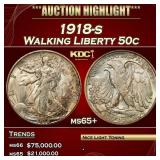 YC 1918-s Walking Liberty Half Dollar Toned 50c ms