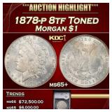 YC 1878-p 8tf Morgan Dollar Toned $1 ms65+ SEGS