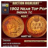 1902 Indian Cent Near Top Pop! 1c ms67 rd SEGS