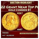 IC 1922 Grant Gold Commem Dollar Near Top Pop! 1 m