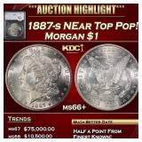 YC 1887-s Morgan Dollar NEar Top Pop! $1 ms66+ SEG
