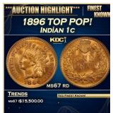 IC 1896 Indian Cent TOP POP! 1c ms67 rd SEGS