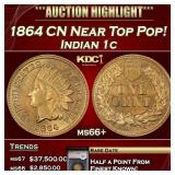 YC 1864 CN Indian Cent Near Top Pop! 1c ms66+ SEGS