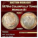 1878-s Morgan Dollar Colorfully Toned $1 ms66+ SEG