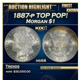 1887-p Morgan Dollar TOP POP! $1 ms68 SEGS