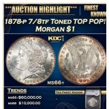 YC 1878-p 7/8tf Morgan Dollar Toned TOP POP! $1 ms
