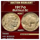 IC 1917-d Buffalo Nickel 5c ms65+ SEGS