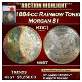 1884-cc Morgan Dollar Rainbow Toned $1 ms67 SEGS