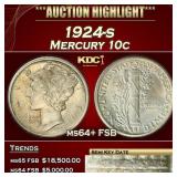 1924-s Mercury Dime 10c ms64+ FSB SEGS
