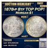 1878-p 8tf Morgan Dollar TOP POP! $1 ms67 SEGS