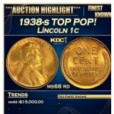 IC 1938-s Lincoln Cent TOP POP! 1c ms68 rd SEGS