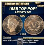 YC 1885 Proof Liberty Nickel TOP POP! 5c pr68 SEGS