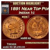 YC 1891 Indian Cent Near Top Pop! 1c ms66 rd SEGS