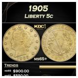 1905 Liberty Nickel 5c Grades GEM+ Unc