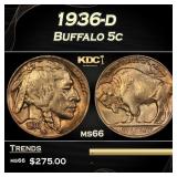 1936-d Buffalo Nickel 5c Grades GEM+ Unc