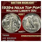 YC 1939-s Walking Liberty Half Dollar Near Top Pop