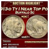 IC 1913-d Ty I Buffalo Nickel Near Top Pop! 5c ms6