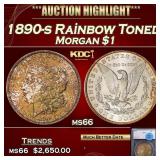1890-s Morgan Dollar Rainbow Toned $1 ms66 SEGS