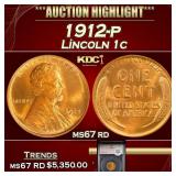 YC 1912-p Lincoln Cent 1c ms67 rd SEGS