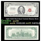 1966 $100 Red Seal United States Note Grades Choic