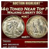 IC 1944-d Walking Liberty Half Dollar Toned Near T