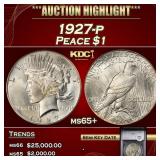 YC 1927-p Peace Dollar $1 ms65+ SEGS
