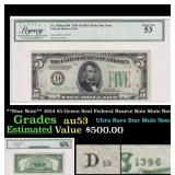 **Star Note** 1934 $5 Green Seal Federal Reseve No