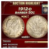 1912-d Barber Half Dollars 50c GEM+ Unc USCG