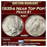 1935-s Peace Dollar Near Top Pop! $1 ms66+ SEGS