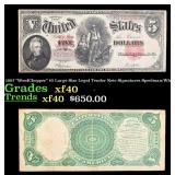 1907 "WoodChopper" $5 Large Size Legal Tender Note