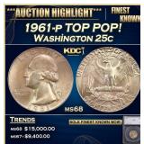 1961-p Washington Quarter TOP POP! 25c ms68 SEGS