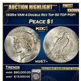 YC 1935-s VAM 4 Double Rev Top 50 Peace Dollar TOP