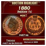 1880 Proof Indian Cent 1c pr67 rb SEGS