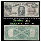 1880 $1 United States Note Grades vf, very fine Si