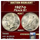 1927-d Peace Dollar $1 ms64+ SEGS