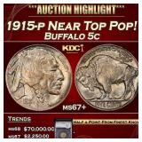 YC 1915-p Buffalo Nickel Near Top Pop! 5c ms67+ SE
