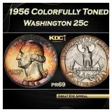 1956 Proof Washington Quarter Colorfully Toned 25c