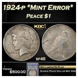 YC PCGS 1924-p Peace Dollar *Mint Error* $1 xf45 P