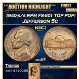 1940-s/s RPM FS-501 Jefferson Nickel TOP POP! 5c m