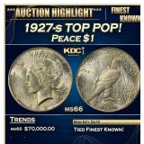 1927-s Peace Dollar TOP POP! $1 ms66 SEGS