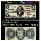 1891 "Windom Note" $2 Large Size Silver Certificat