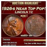 IC 1926-s Lincoln Cent Near Top Pop! 1c ms65+ bn S