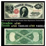 1917 $1 Large Size Legal Tender Note Grades xf Sig
