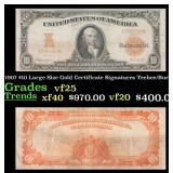1907 $10 Large Size Gold Certificate Grades vf+ Si