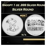 Snoopy 1 oz .999 Silver Round