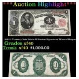 1891 $1 Treasury Note Edwin M Stanton Grades xf Si