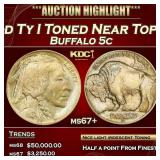 IC 1913-d Ty I Buffalo Nickel Toned Near Top Pop!