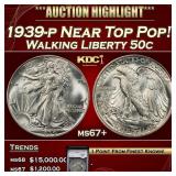 YC 1939-p Walking Liberty Half Dollar Near Top Pop